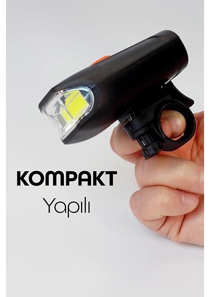 Tekli Ön Fener Işık Pilli 300 Lümen Bisiklet Ön Farı LED Işık Siyah 4446 indirimleri