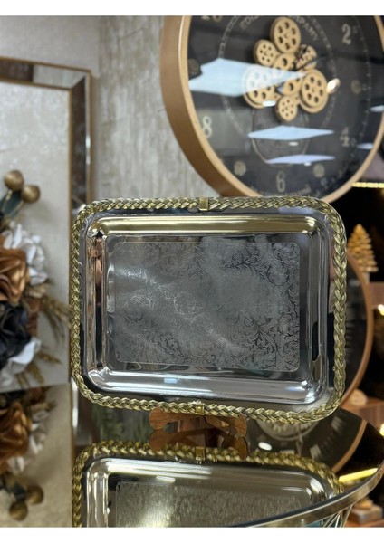 Pirinç 4 Kişilik Tepsi 41X31 cm