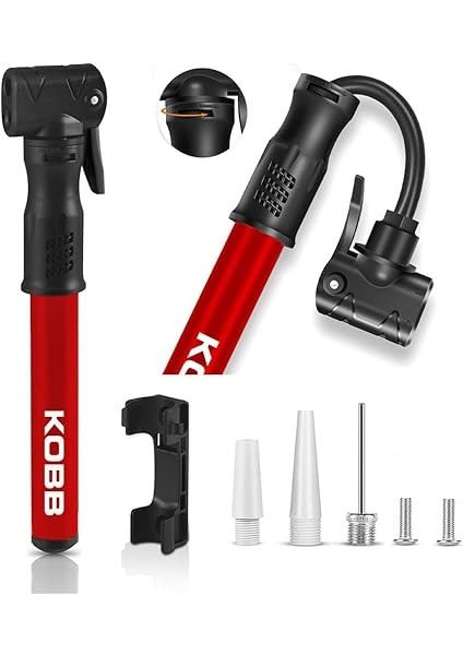 KB2203 87 Psı Bisiklet Lastik Şişirme Taşınabilir Mini El Pompası ve Bisiklet Montaj Aparatı, Kırmızı/siyah fiyatları