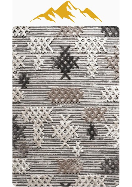 Modern Desenli Süngerli Kaymaz Dot Taban Dijital Baskı Halı H0830 modelleri