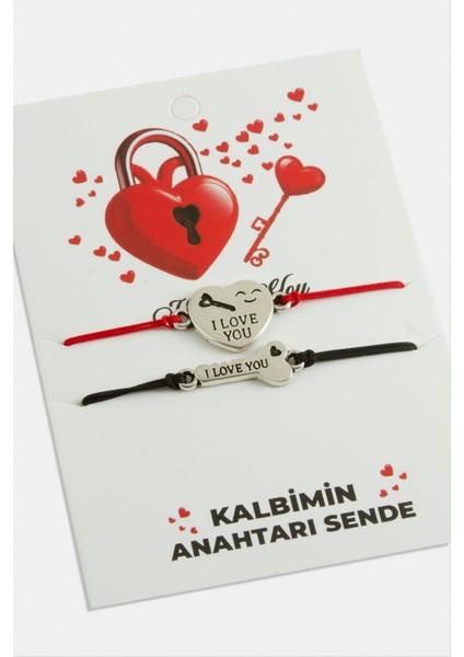 2 Adet Kalp Anahtar Ip Bileklik