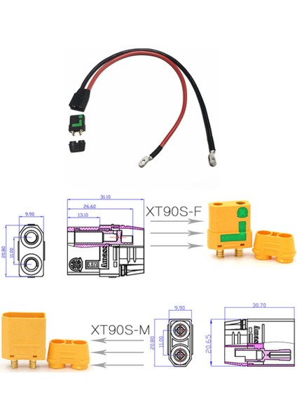 Ebıke XT90-O-RING 10AWG Güç Kablosu Mqcon 80A 100A Kontrolör Elektrikli Bisiklet Aksesuarları Parçaları (Yurt Dışından) fiyatları