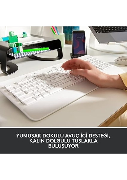 Signature K650 Tam Boyutlu Kablosuz Klananye, Bilek Desteği, Ble Bluetooth Naneya Logi Bolt Usb, Derin Yastıklı Tuşlar, Tuş Takımı, Pc/windows/mac ile Uyumlu, Beyaz fiyatları