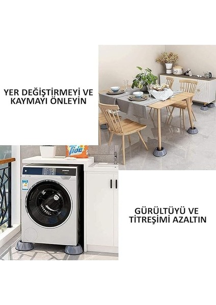 4 Adet Çamaşır Makinesi Altlığı Titreşim Sarsıntı Önleyici Kaydırmaz Stoper Sağlam Ayak modelleri