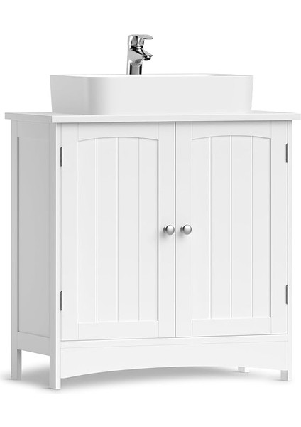 2 Kapılı Lavabo Dolabı, Banyo Dolabı, Ayarlanabilir Raflar, Bol Depolama Alanı, 60 x 30 x 60 Cm, Beyaz BBC01WT fırsatları