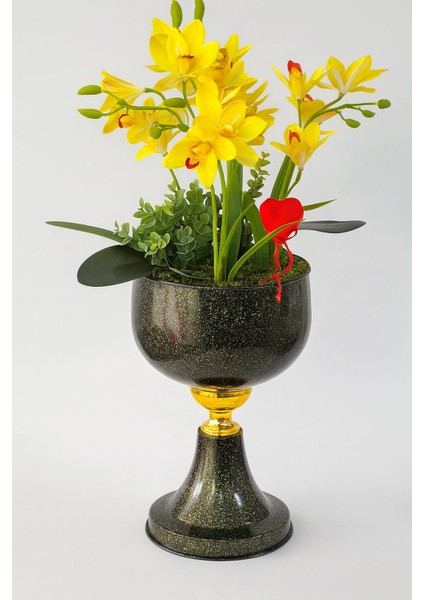 “granite Siyah Ayaklı Premium Sarı Orkide Aranjmanı” fiyatları