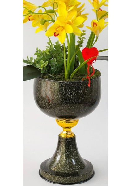 “granite Siyah Ayaklı Premium Sarı Orkide Aranjmanı” modelleri