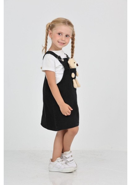 Ayıcıklı Kız Çocuk Kot Jile Siyah fiyatları