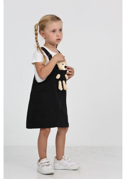 Ayıcıklı Kız Çocuk Kot Jile Siyah modelleri