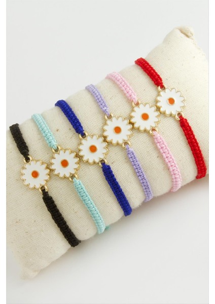 Papatya Makrome Örgülü Bileklik