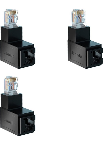 3x RJ45 Erkek Kadın Ethernet Adaptörü Ağ Genişletici 90 Derece Aşağı Viraj CAT5E Cat6 Cat8 Ethernet Kablo Konektörü (Yurt Dışından)