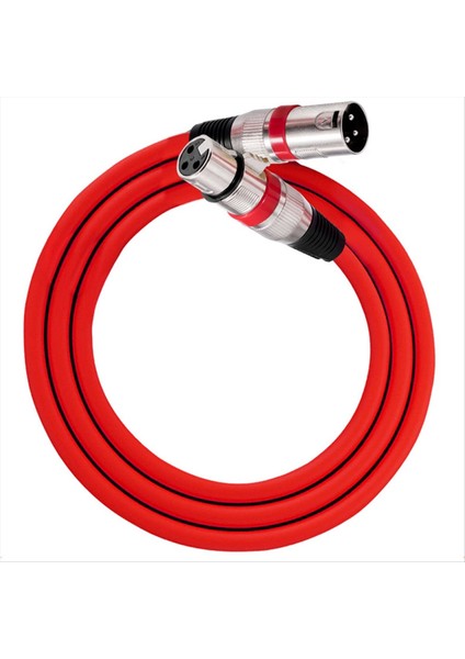Xlr Kablo 3pins Xlr Erkek/kadın Panel Montajı Xlr Kadın/erkek Konnektör Mikrofon Uzantı Dönüştürücü Kırmızı (Yurt Dışından)
