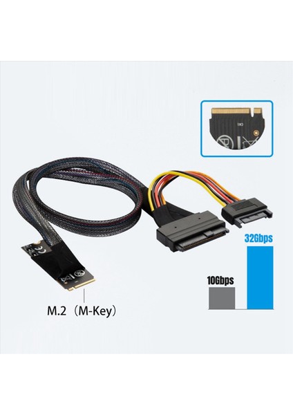 2x M2TO8639 M 2 M-Key - U 2 SFF-8639 Adaptör Kablosu Sata 15-Pin Dişi Konnektörlü (Yurt Dışından) fırsatları