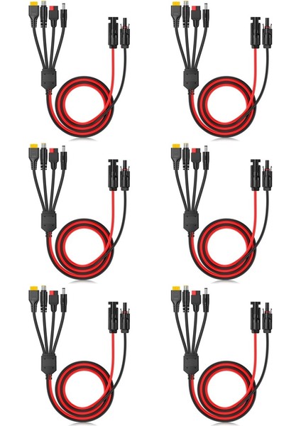 6x 4-In-1 Güneş Paneli Konektörü Uzatma Kablosu Ayırıcı Anderson Konnektörü Dc Adaptörü Priz XT60 Dişi Bağlantı (Yurt Dışından)