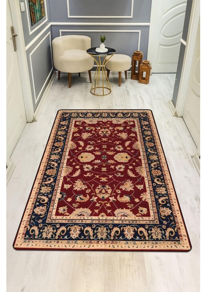 Vintage Desen Dijital Baskı Kaymaz Taban Halı H1051