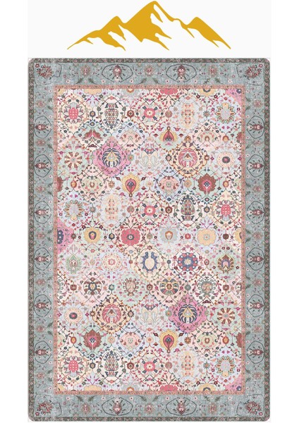 Vintage Desen Dijital Baskı Kaymaz Taban Halı H1058 modelleri