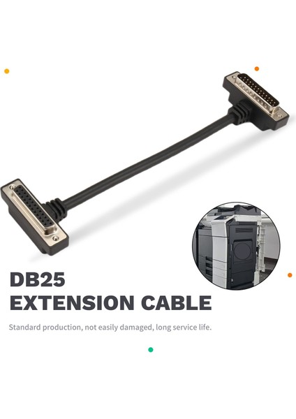 Yukarı Aşağı Açılı Düşük Profil DB25 Erkek - Dişi Uzatma Kablosu Sağ Açılı Ince DB25PIN Değiştirici Konnektör Yazıcı Kablosu (Yurt Dışından) indirimleri