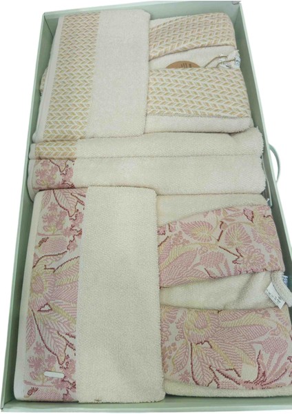 6 Parça Bamboo Bornoz Seti Candidum Krem-Pembe/krem-Bej fiyatları