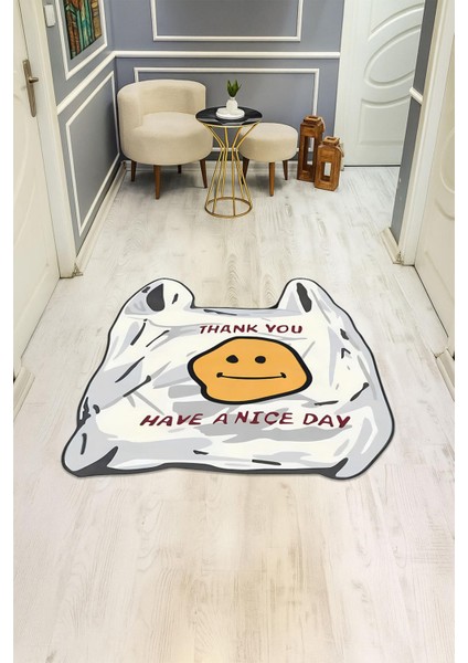 Emojili Poşet Lazer Kesim Dijital Baskı Kaymaz Taban Halı H1020 fiyatları