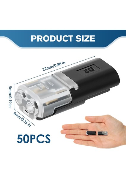 50 Adet 2-Pin Alçak Gerilim Tel Takılabilir Konnektörler 22-18 Awg LED Şerit Işık ve Elektrik Kablosu Için Kilitleme Tokalı (Yurt Dışından) fiyatları