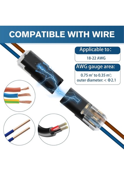 50 Adet 2-Pin Alçak Gerilim Tel Takılabilir Konnektörler 22-18 Awg LED Şerit Işık ve Elektrik Kablosu Için Kilitleme Tokalı (Yurt Dışından) fırsatları