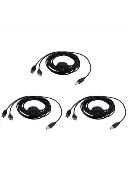 3x 2 In 1 Yazıcı Kablosu USB A&#39 Dan B&#39 Ye Erkek Yazıcı Kablosu Hp Canon Samsung Yazıcı Splitter Için Iki Bilgisayar B (Yurt Dışından)