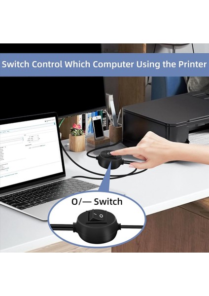 3x 2 In 1 Yazıcı Kablosu USB A&#39 Dan B&#39 Ye Erkek Yazıcı Kablosu Hp Canon Samsung Yazıcı Splitter Için Iki Bilgisayar B (Yurt Dışından) fırsatları