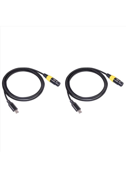 2x USB C Xlr Dişi Kablo Tip C Erkek 3 Pin Xlr Dişi Mikrofon Kablosu Konektörü Ses Veri Kablosu 3 Metre (Yurt Dışından)