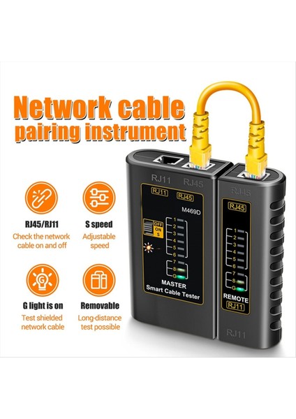 2pcs M469D Ağ Kablo Test Cihazı Kiti RJ45 RJ11 Lan Tel Hat Dedektörü Telefon Kablo Test Aracı Ağ Onarımı (Yurt Dışından) indirimleri