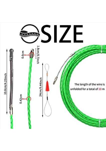 2 Adet 10 M 33FT Misina Kablo Çektirme Kiti 4 5 mm Pet Elektrik Kablosu Çektirme Duvar Tel Kılavuz Cihazı Geçirici (Yurt Dışından) fırsatları