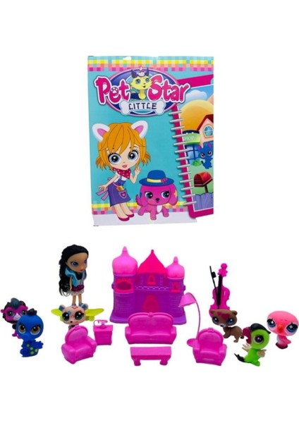 Littlest Pet Shop Neşeli Minişler Animal Park Pet Star Minişler Pembe Kuşlu Model Set 16 Parça fırsatları