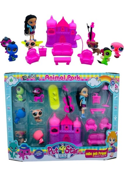 Littlest Pet Shop Neşeli Minişler Animal Park Pet Star Minişler Pembe Kuşlu Model Set 16 Parça indirimleri