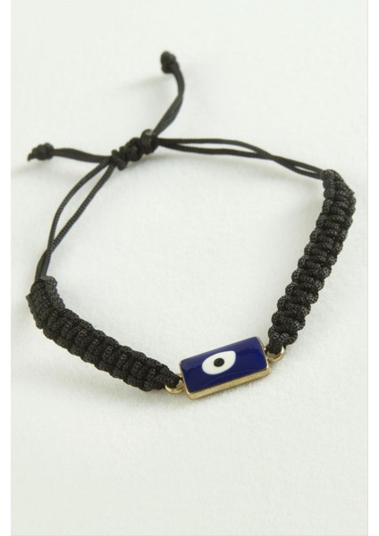 Dikdörtgen Nazar Makrome Ip Bileklik