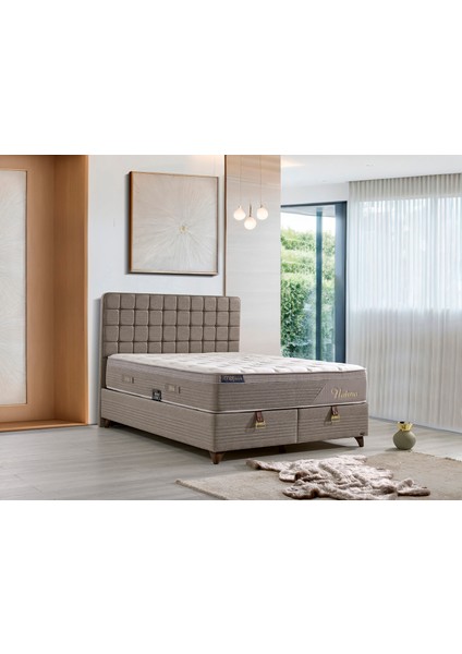 Natura Set Çift Kişilik Yatak Seti 200 x 200 Başlık + Sandıklı Baza+ Ortopedik Yatak modelleri