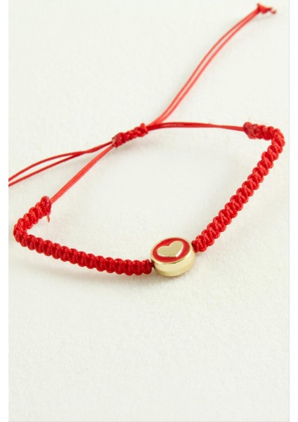 Kalp Makrome Ip Bileklik