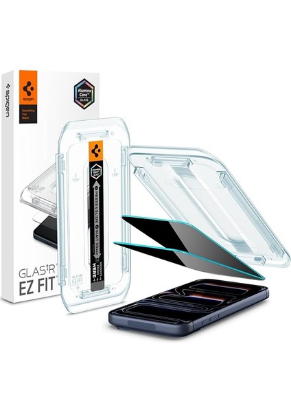 iPhone 17 Pro / 17/16 Pro ile Uyumlu Hayalet Cam Ekran Koruyucu Aluminacore Iyonlaştırılmış Güçlendirilmiş Cam Teknolojisi Kolay Kurulum Glas.tr Ez Fit Privacy Hd (2 Adet) - AGL07929