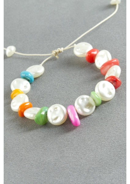 Kırık Doğaltaş Inci Bileklik