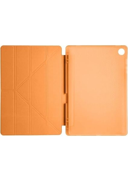 Galaxy Tab S6 Lite 2024 P610 P617 P620 10.4 Kalem Bölmeli, Smart Cover, Stand Özellikli, Pu Deri Koruyucu Kılıf (S Pen Uyumlu) (Turuncu) modelleri