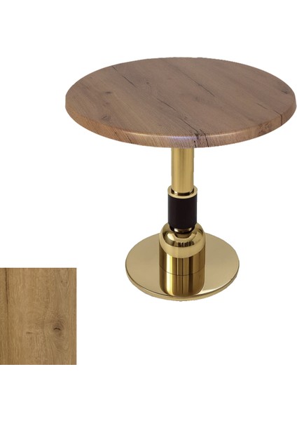 Gold Yuvarlak Masa Çap 90CM - (Werzalit, Wermodin ve Allzalit Tabla) - Canyon Palace Oak