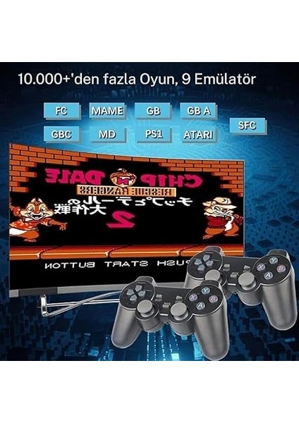 4K Ultra Hd Game Stick Lite, Retro Atari Video Oyunlu Gaming Oyun Konsolu, 2.4g Kablosuz Çift Kollu Gamepad indirimleri