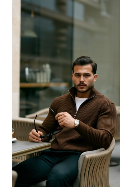 Erkek Balıkçı Zip Yaka Uzun Kollu Triko fiyatları