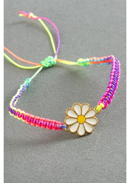 Papatya Makrome Ip Bileklik