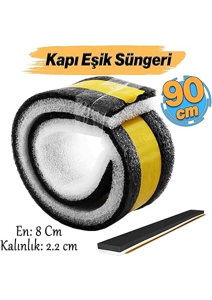 Kapı Altı Eşik Süngeri Ince Köpük Soğuk Izolasyon Bandı Fitili 90 cm Toz Böcek Engelleme indirimleri