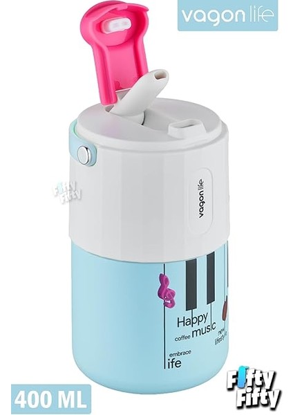 Tumbler 400 ml Kahve Bardağı/mug Pipetli/rahat Içim Paslanmaz Çelik Termos -KULPLU-FFVGN2050400ML fırsatları