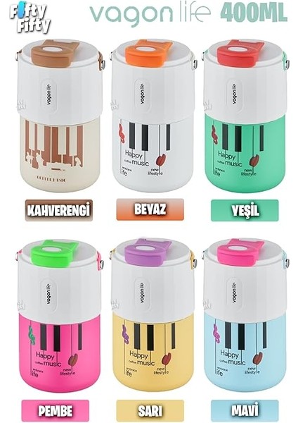 Tumbler 400 ml Kahve Bardağı/mug Pipetli/rahat Içim Paslanmaz Çelik Termos -KULPLU-FFVGN2050400ML indirimleri