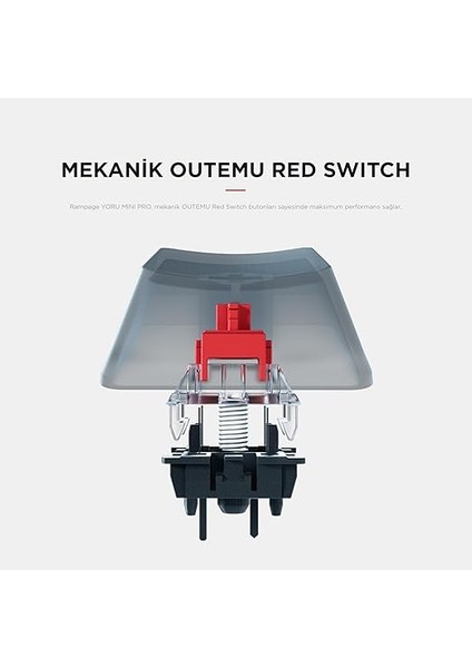 Yoru Mini Pro 2.4ghz+Bt5.0+Type-C Bağlantı Red Switch Rgb Mekanik Gaming Oyuncu Klavye Q Tr Hot Swap fırsatları