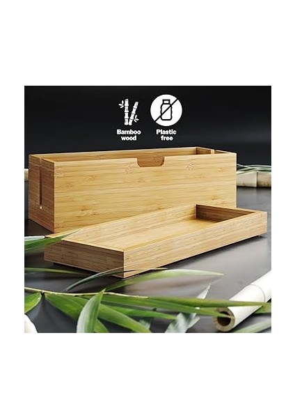 Essentials – Kapaklı Bambu Saklama Kutusu (Şarj Cihazlarını ve Uzatmalı Prizleri ve Kabloları Saklamak Için Uygundur, Kablo Yönetimi Için Kablo Kutusu, Ahşaptan Yapılmıştır) fiyatları