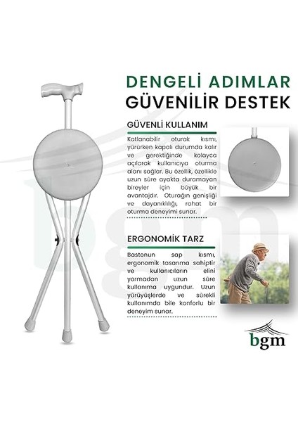 Baston Katlanabilir Oturaklı Yürüyüş Bastonu Yüksek Kalite Oturaklı Baston modelleri