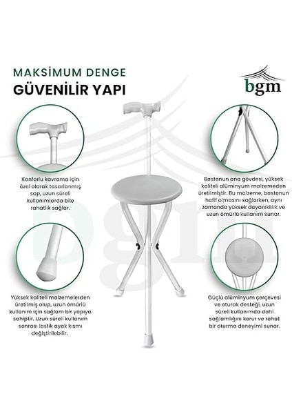 Baston Katlanabilir Oturaklı Yürüyüş Bastonu Yüksek Kalite Oturaklı Baston fırsatları