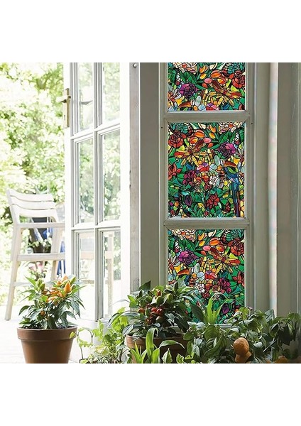 346-0647-4PK Kendinden Yapışkanlı Gizlilik Camı Pencere Filmi, Yaylı Şapel/tulia, 43 cm x 198 cm Rulo, 4'lü Paket